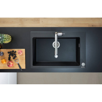 Chiuvetă bucătărie Hansgrohe, S510-F660 SilicaTec, 77 cm, negru grafit